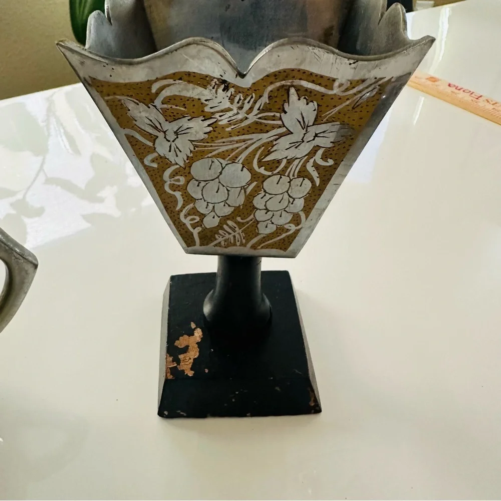 Vintage Dallah Coffee Set Brass Etched